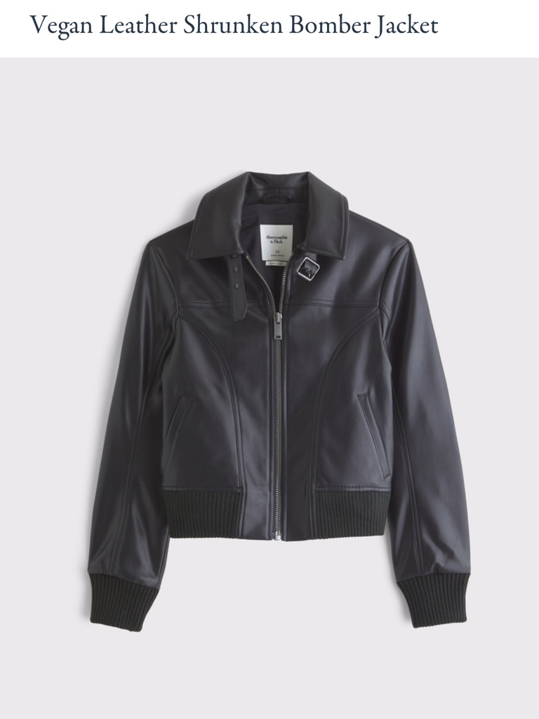 Abercrombie & Fitch Black Vegan Leather Jacket With Buckle Detail